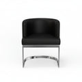 Vegan Leather Wingback Chair in Onyx Black