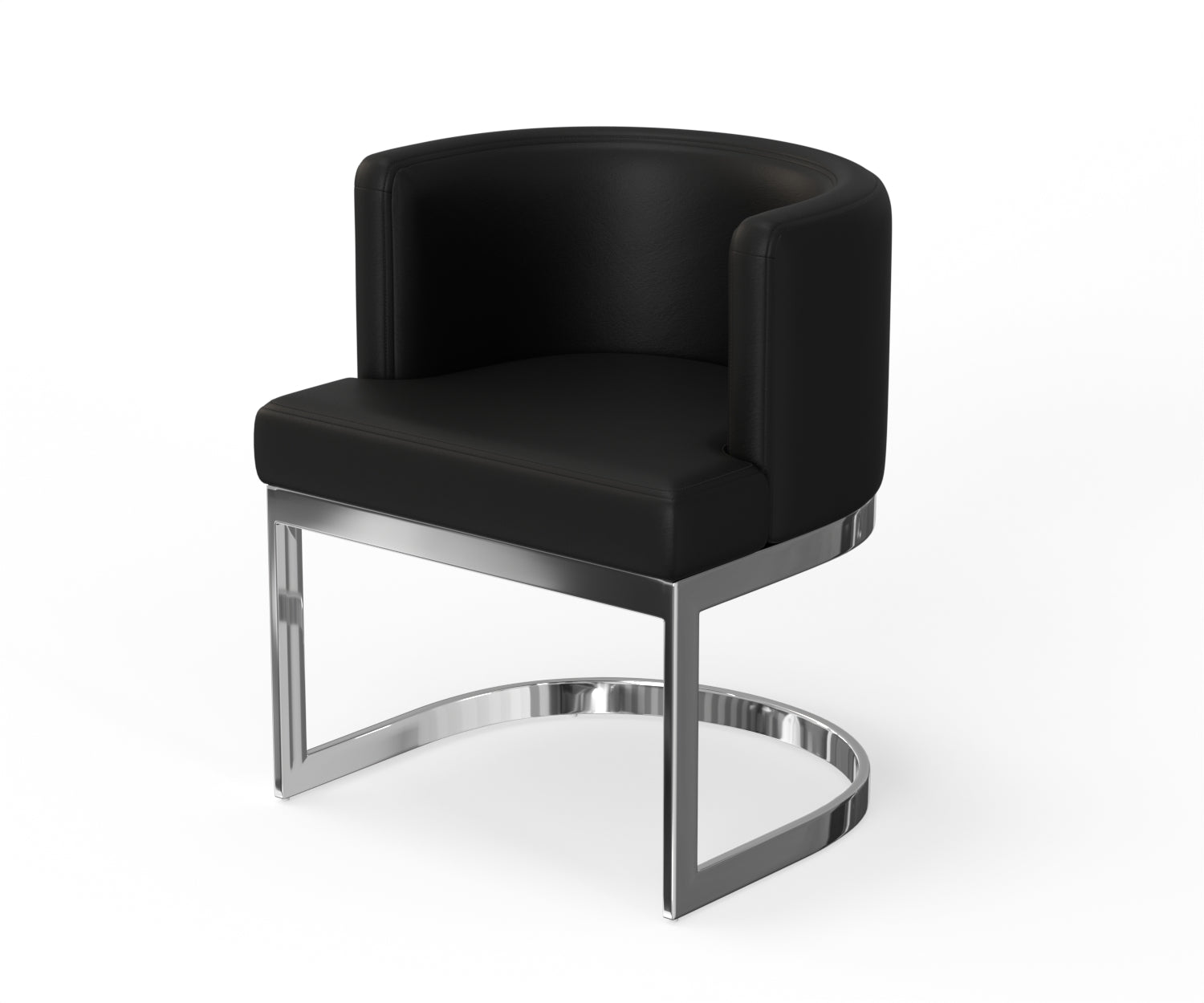 Vegan Leather Wingback Chair in Onyx Black