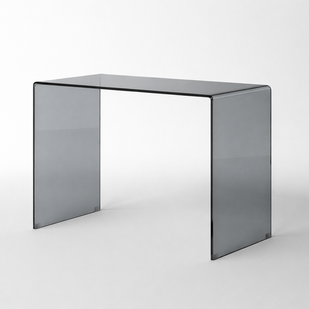 Tempered Glass Desk in Smoke Gray