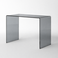 Tempered Glass Desk in Smoke Gray