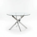 Round Tempered Glass Table in Polished Chrome