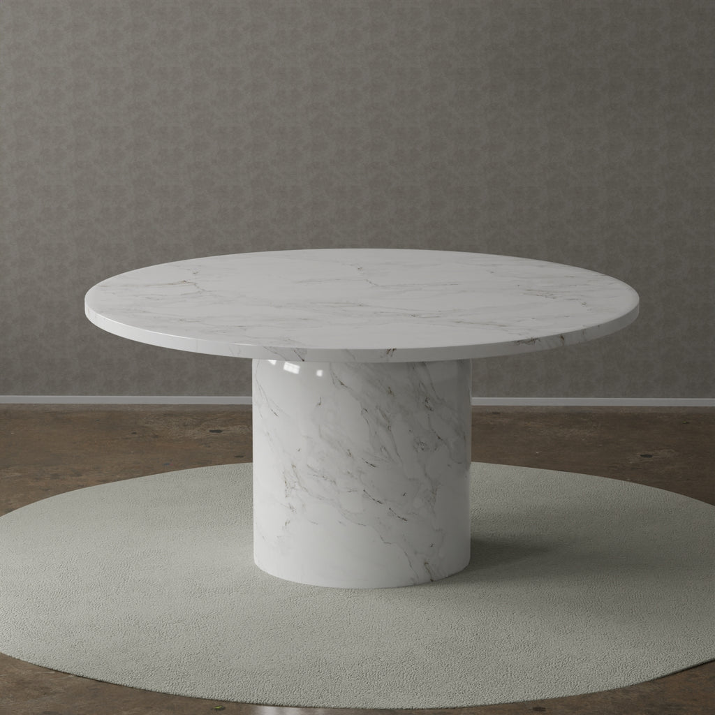 60" Round Marble Pedestal Dining Table
