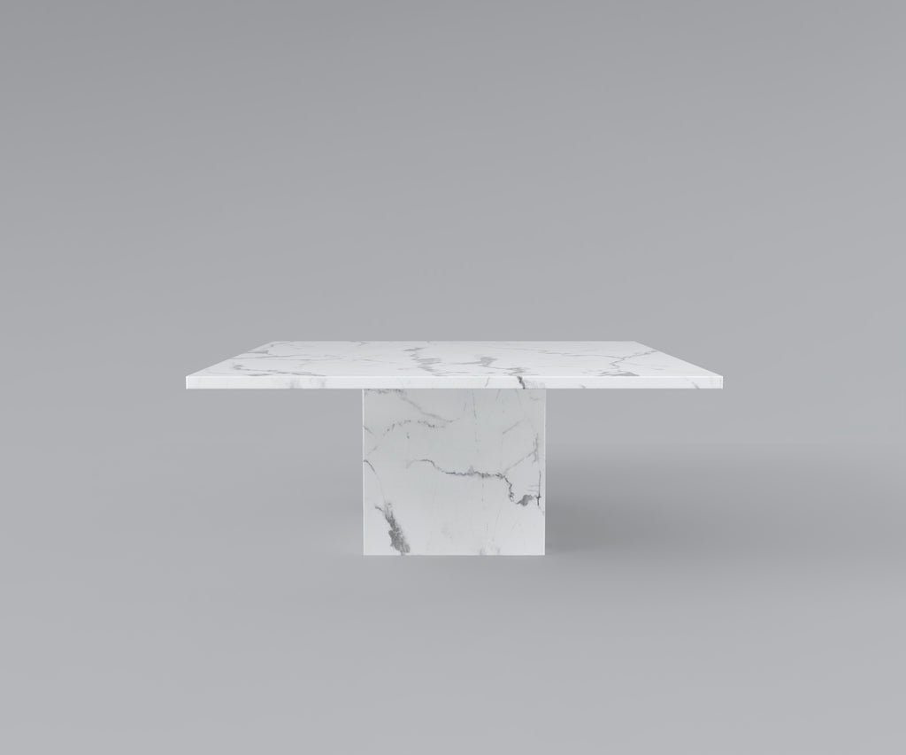Marble Cube Pedestal Dining Table