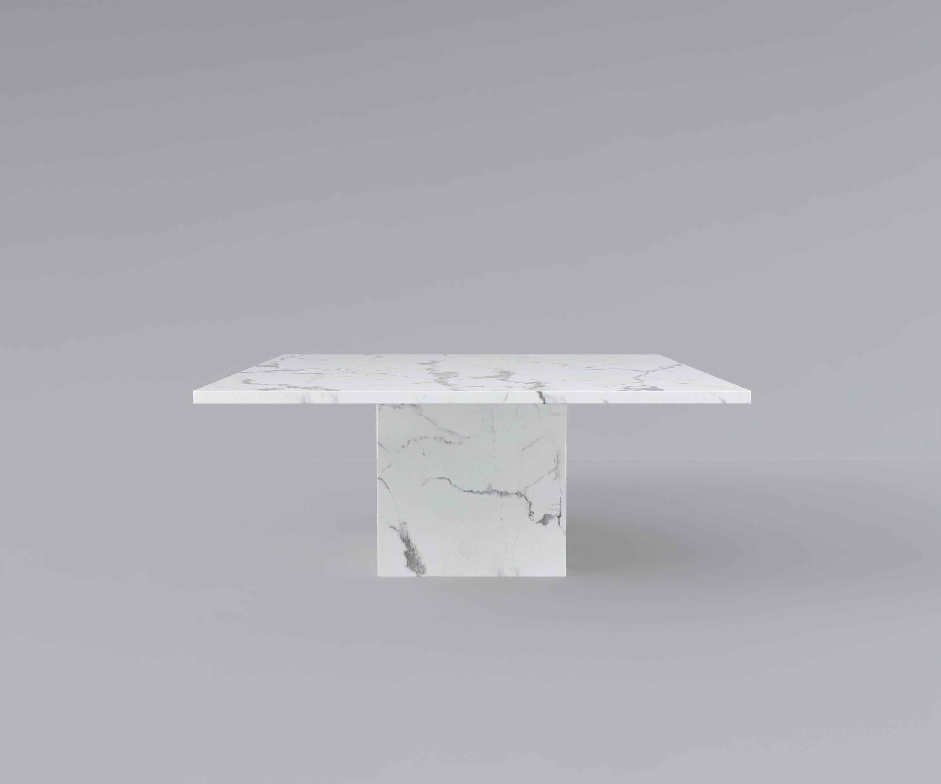 Marble Cube Pedestal Dining Table