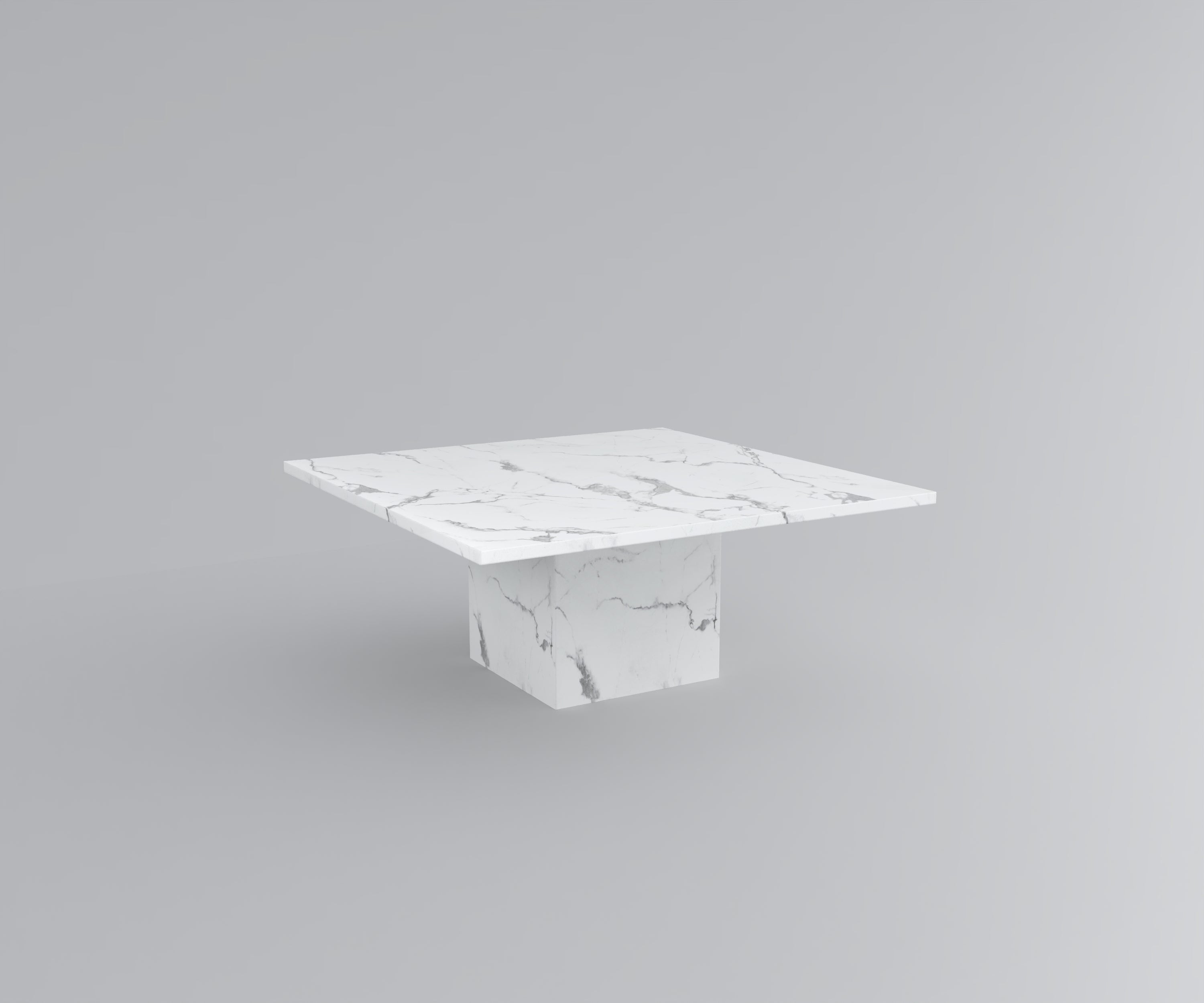 Marble Cube Pedestal Dining Table