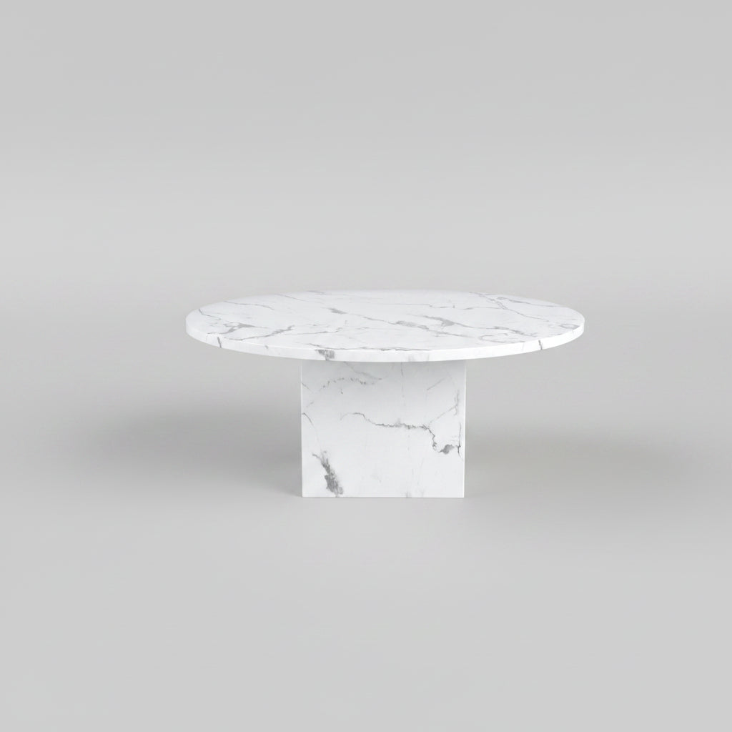 Marble Cube Pedestal Dining Table