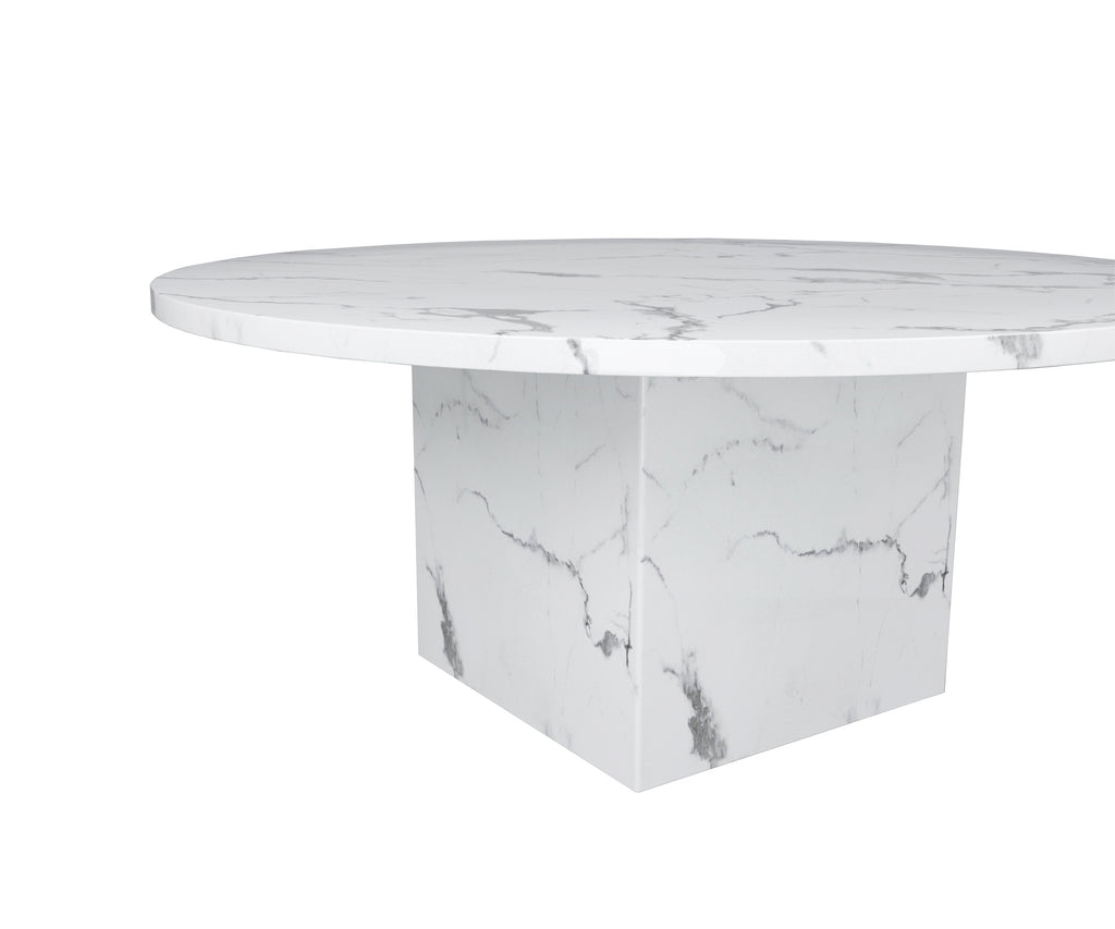 Marble Cube Pedestal Dining Table