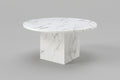 Marble Cube Pedestal Dining Table