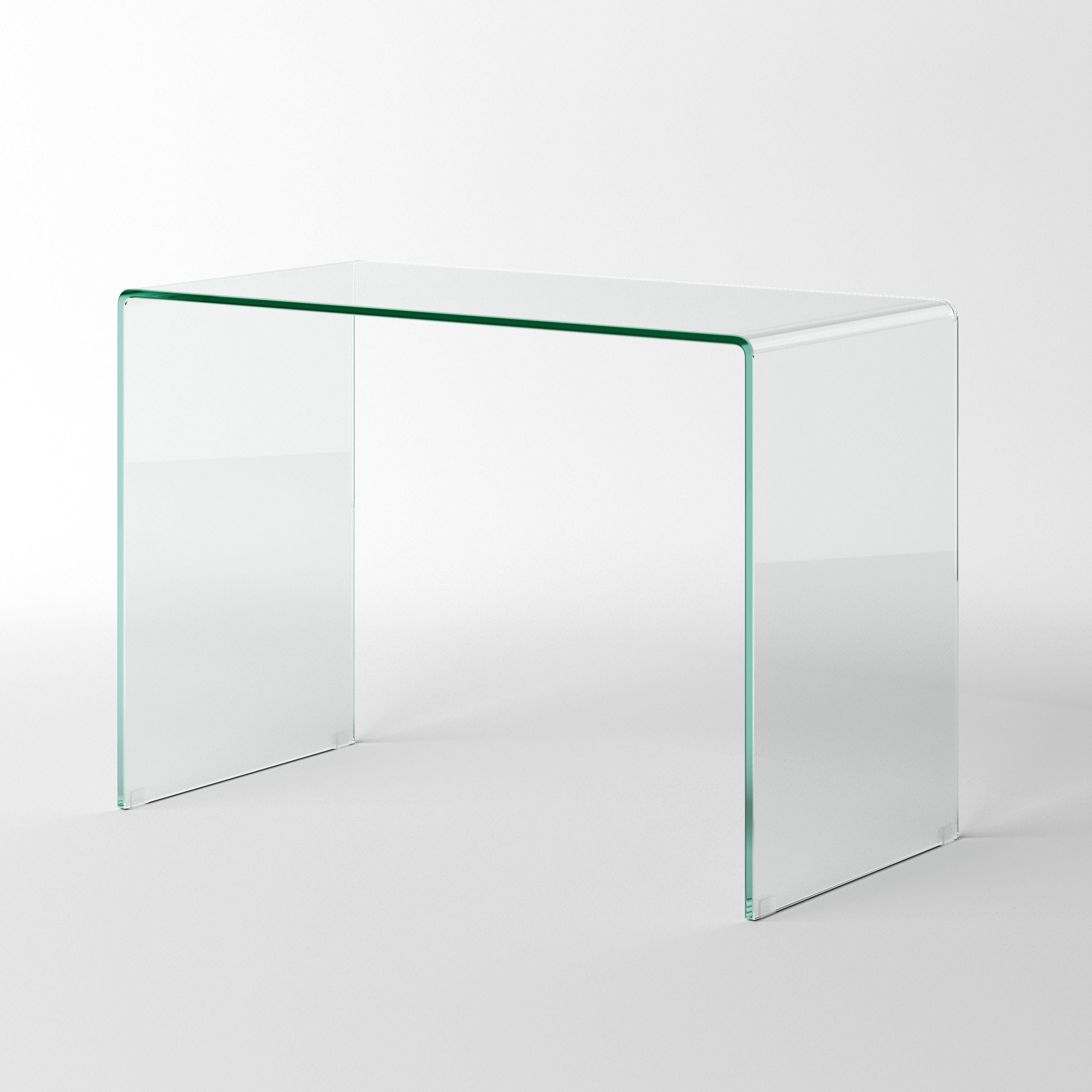 Tempered Glass Desk in Crystal Clear