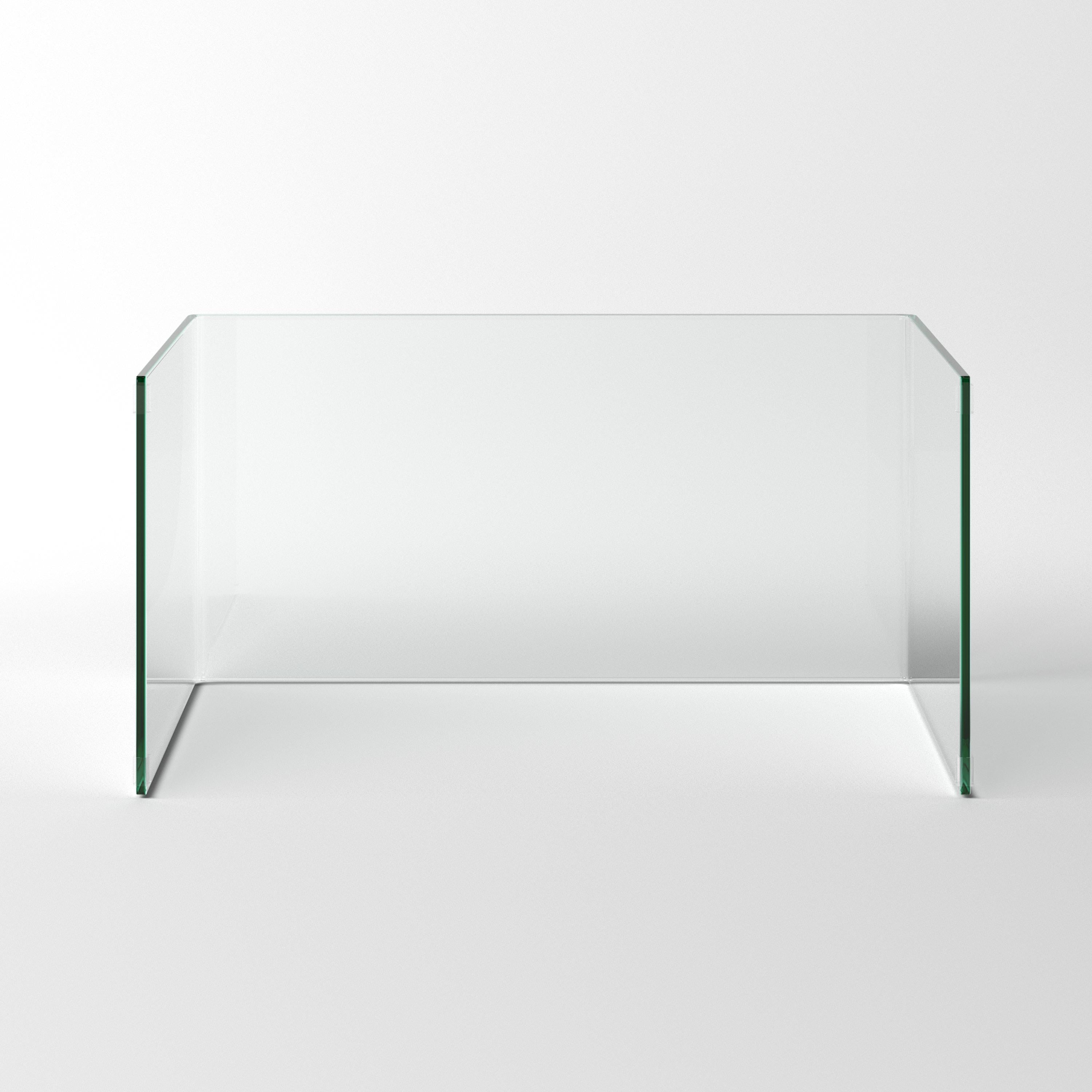 Tempered Glass Desk in Crystal Clear