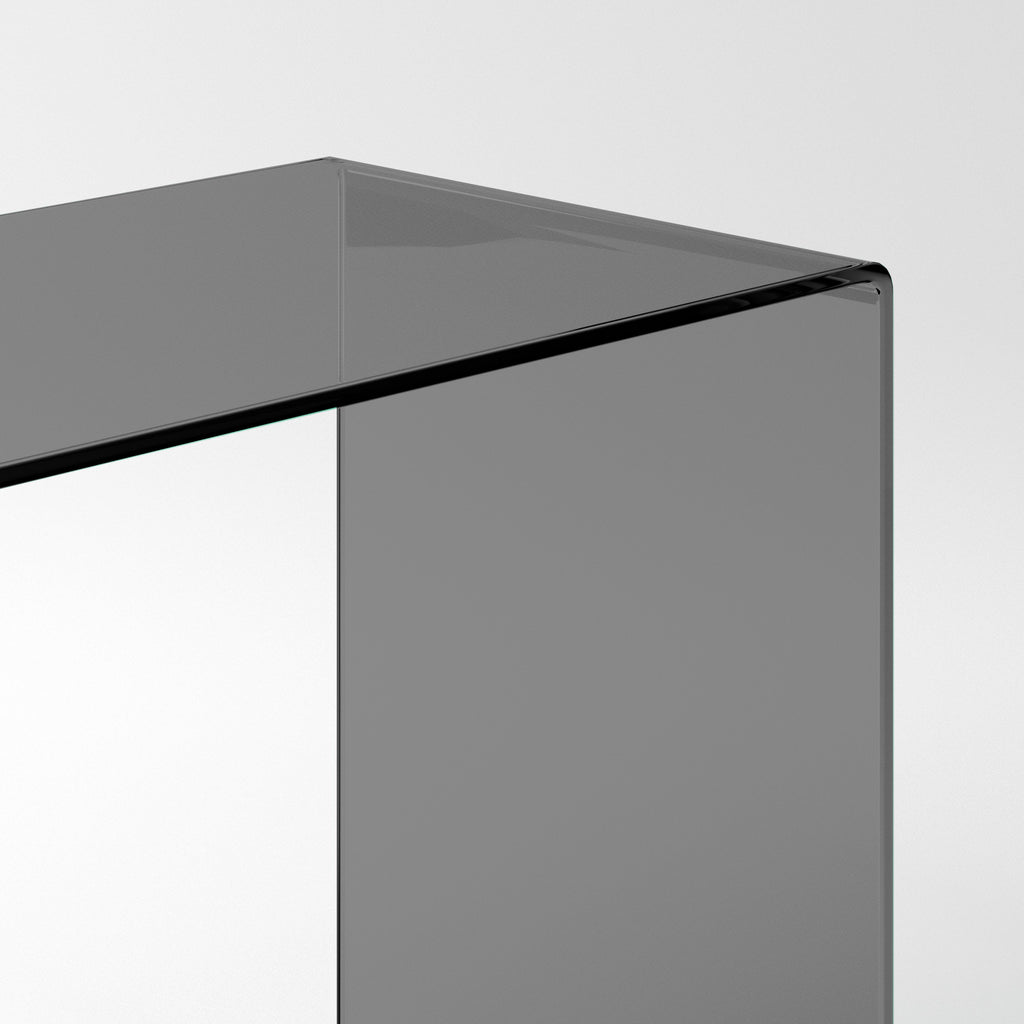 Tempered Glass Desk in Smoke Gray