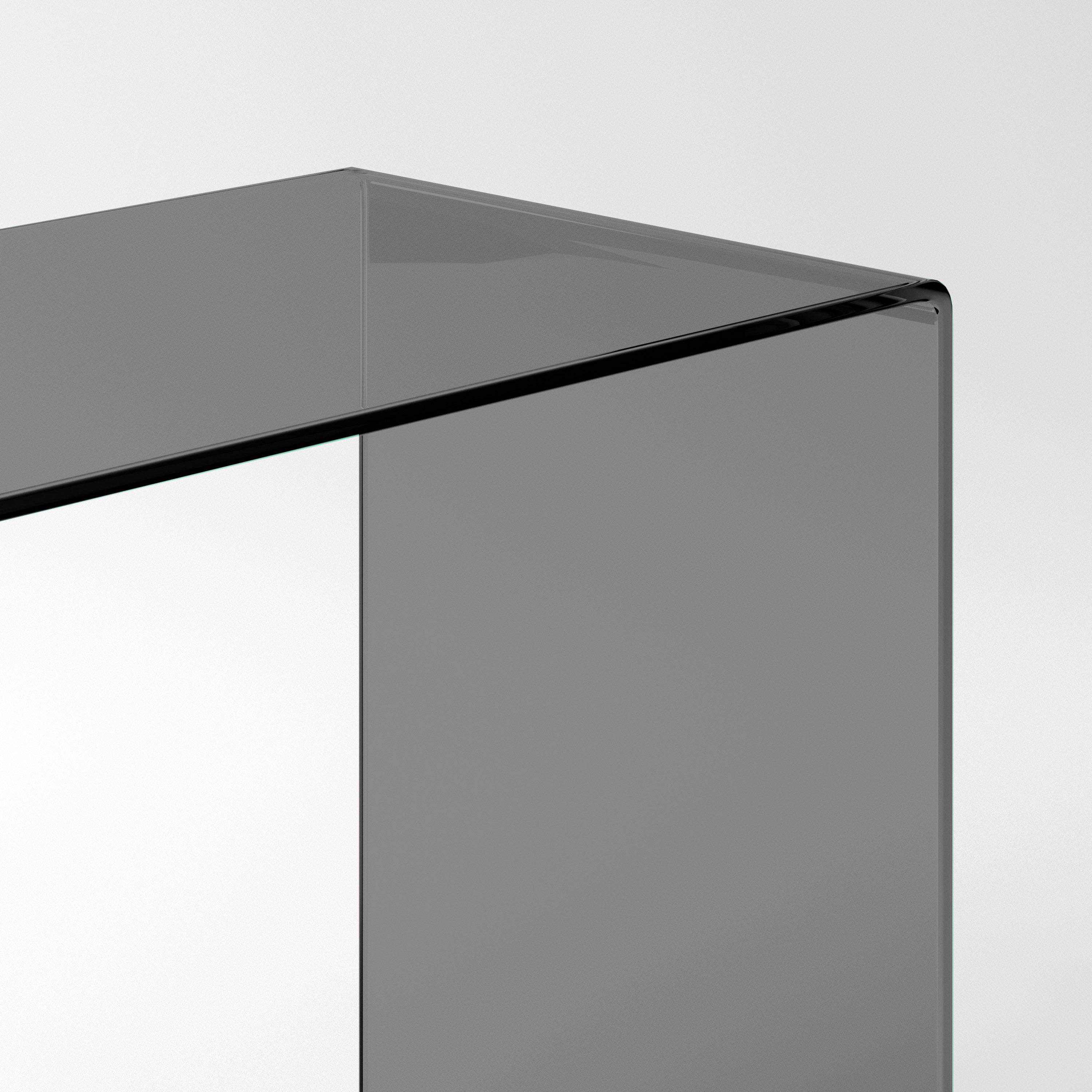 Tempered Glass Desk in Smoke Gray